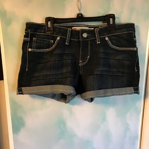 Levi Midi Shorts Blue Denim Contrast Stitching